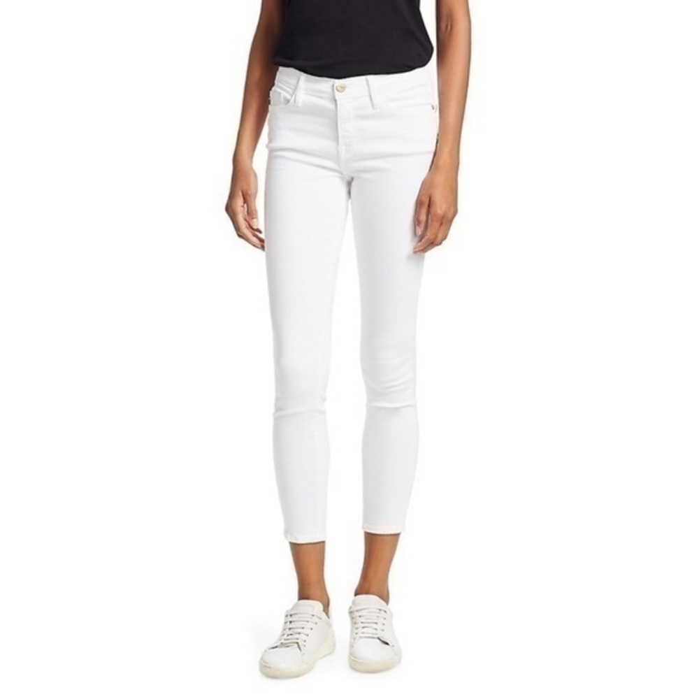 New Frame Le Skinny de Jeanne Crop Le Color Crop
in Blanc 25